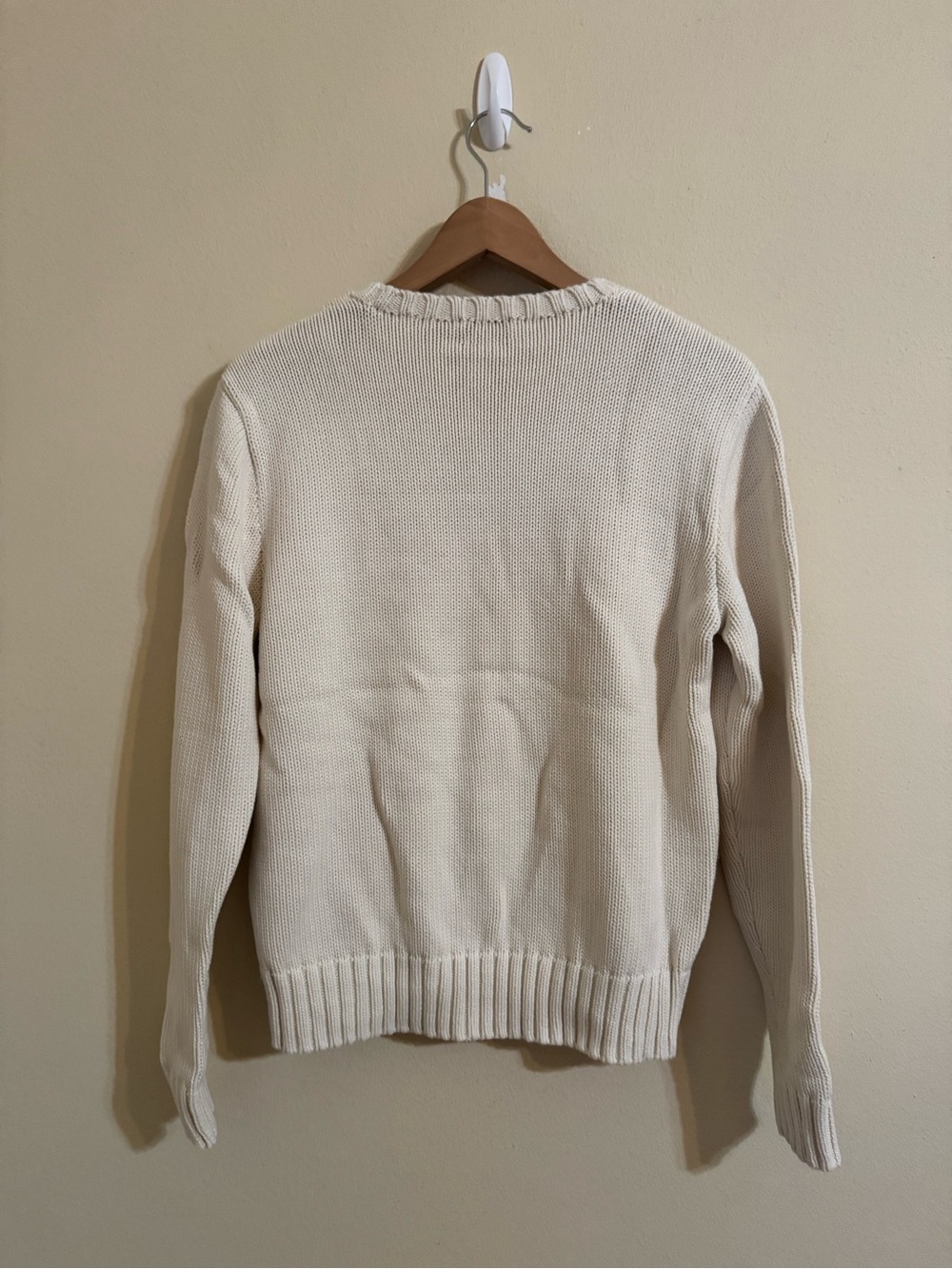 Polo Ralph Lauren American Flag Sweater USA Knit Crewneck Cream XL - Picture 5 of 5